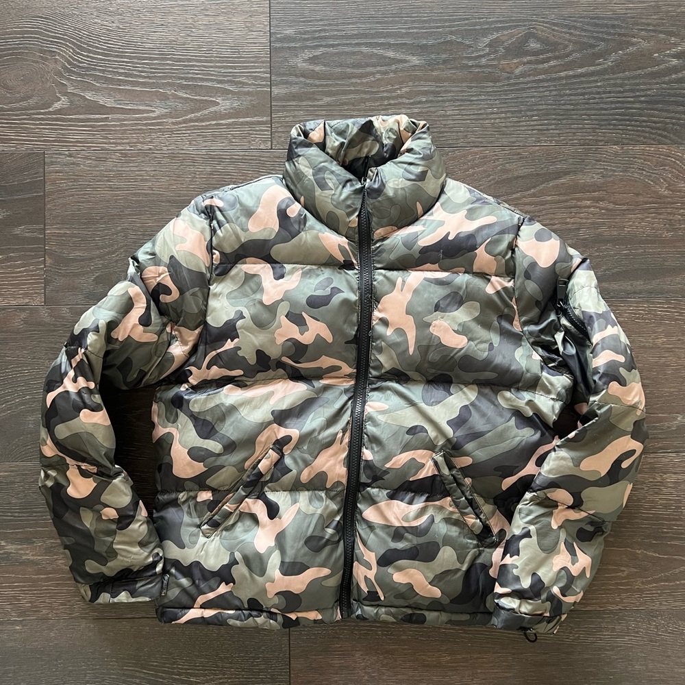 Ci Sono Green and Black Puffer Jacket